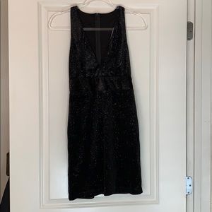 DO+BE black dress with rainbow shimmer.